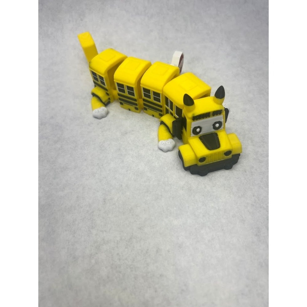 Steven Wolf School Bus Dragon Articulated 3D Printed Yellow Bus Toy Collectible
